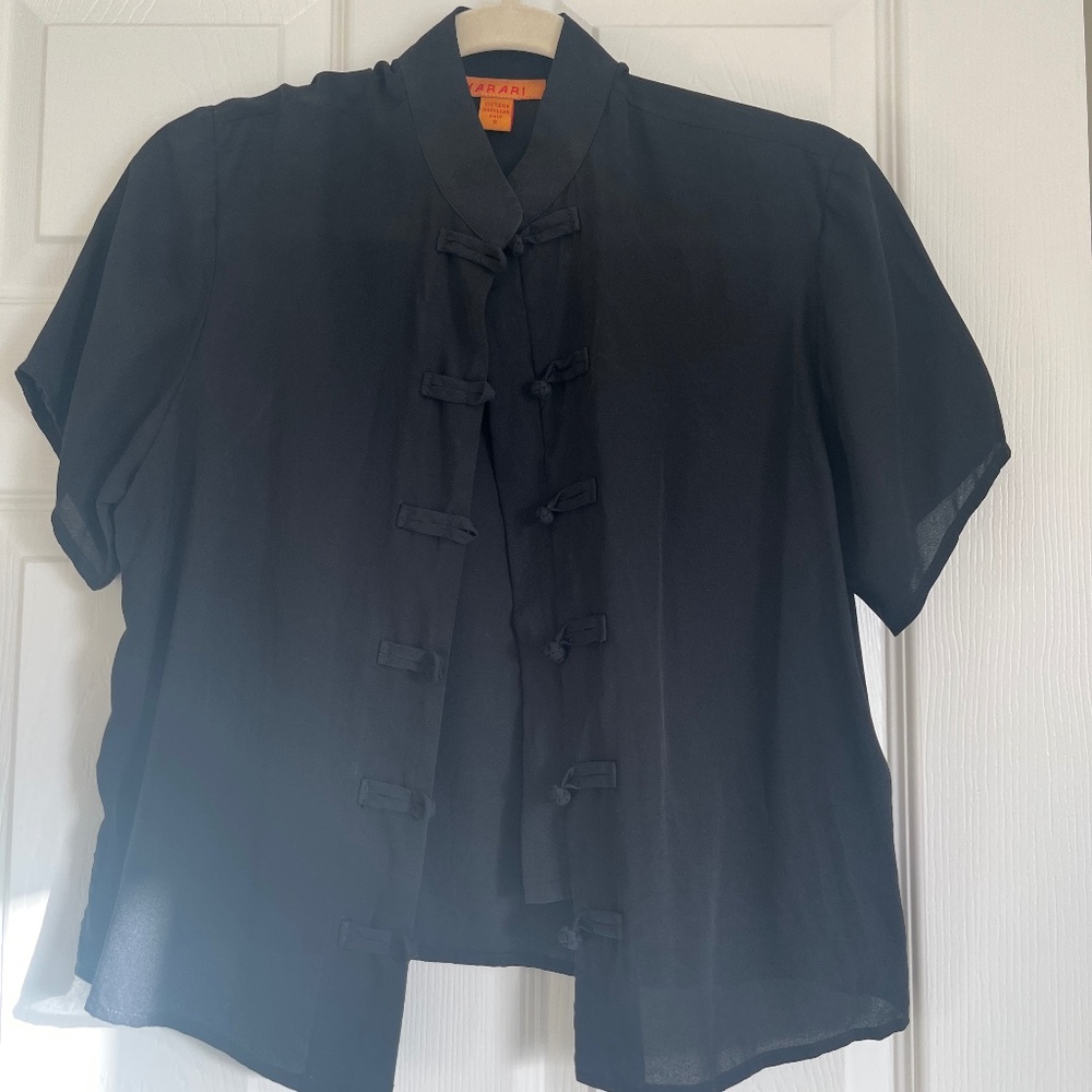 Silk black top